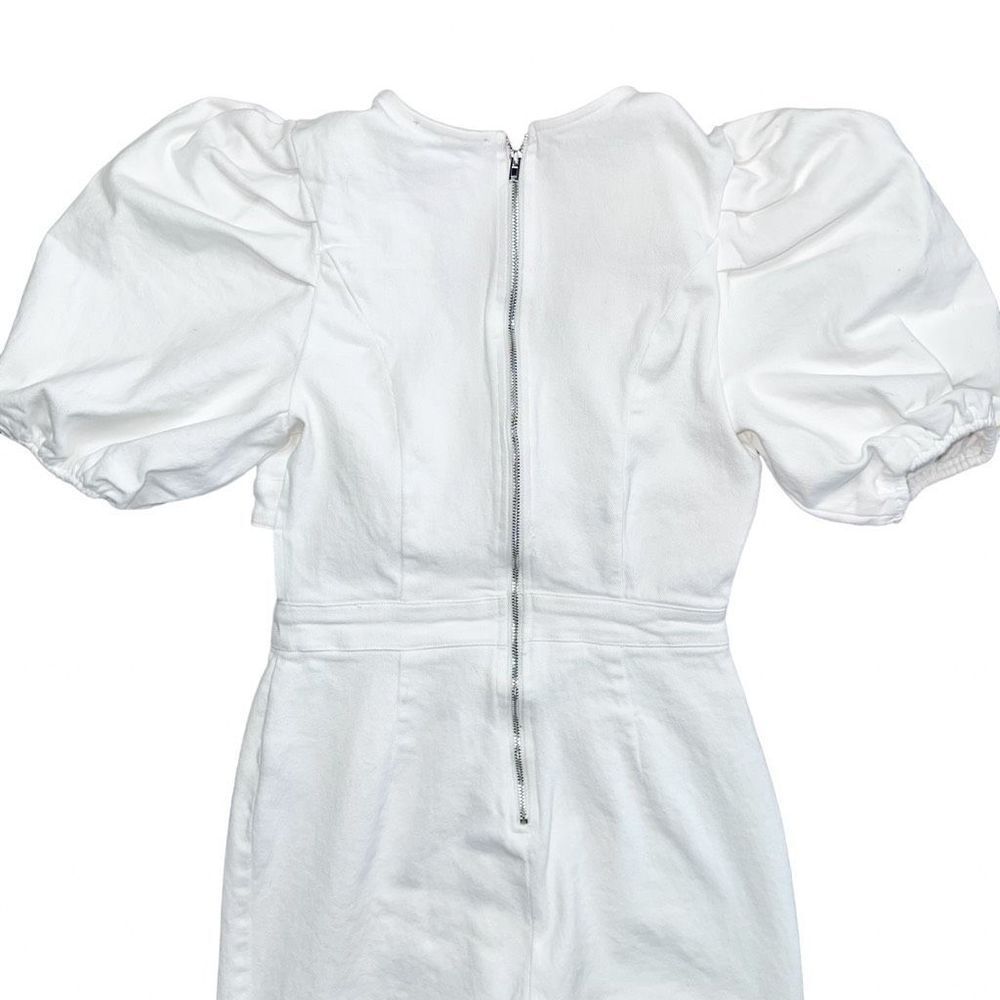 Flying Tomato Denim Jumpsuit Cutout White Small - Picture 6 of 9